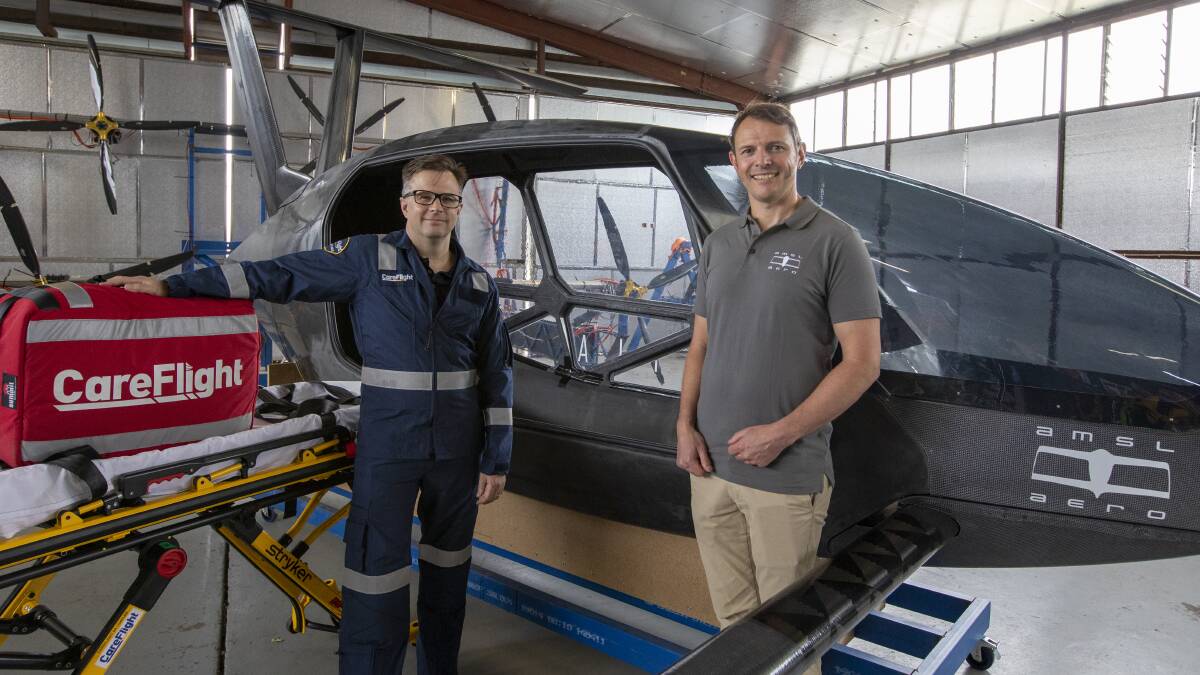 CareFlight medical director Dr Toby Fogg and Vertiia chief executive officer Andrew Moore.